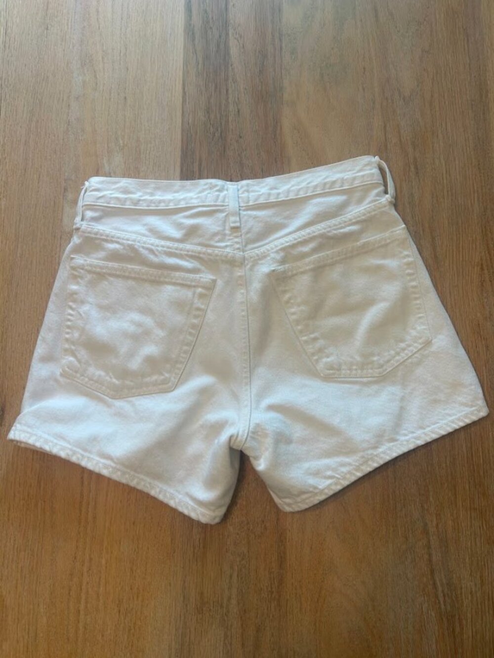 AGOLDE Parker Long High Rise Organic Cotton Denim Shorts White A9127-1183 - Picture 7 of 11